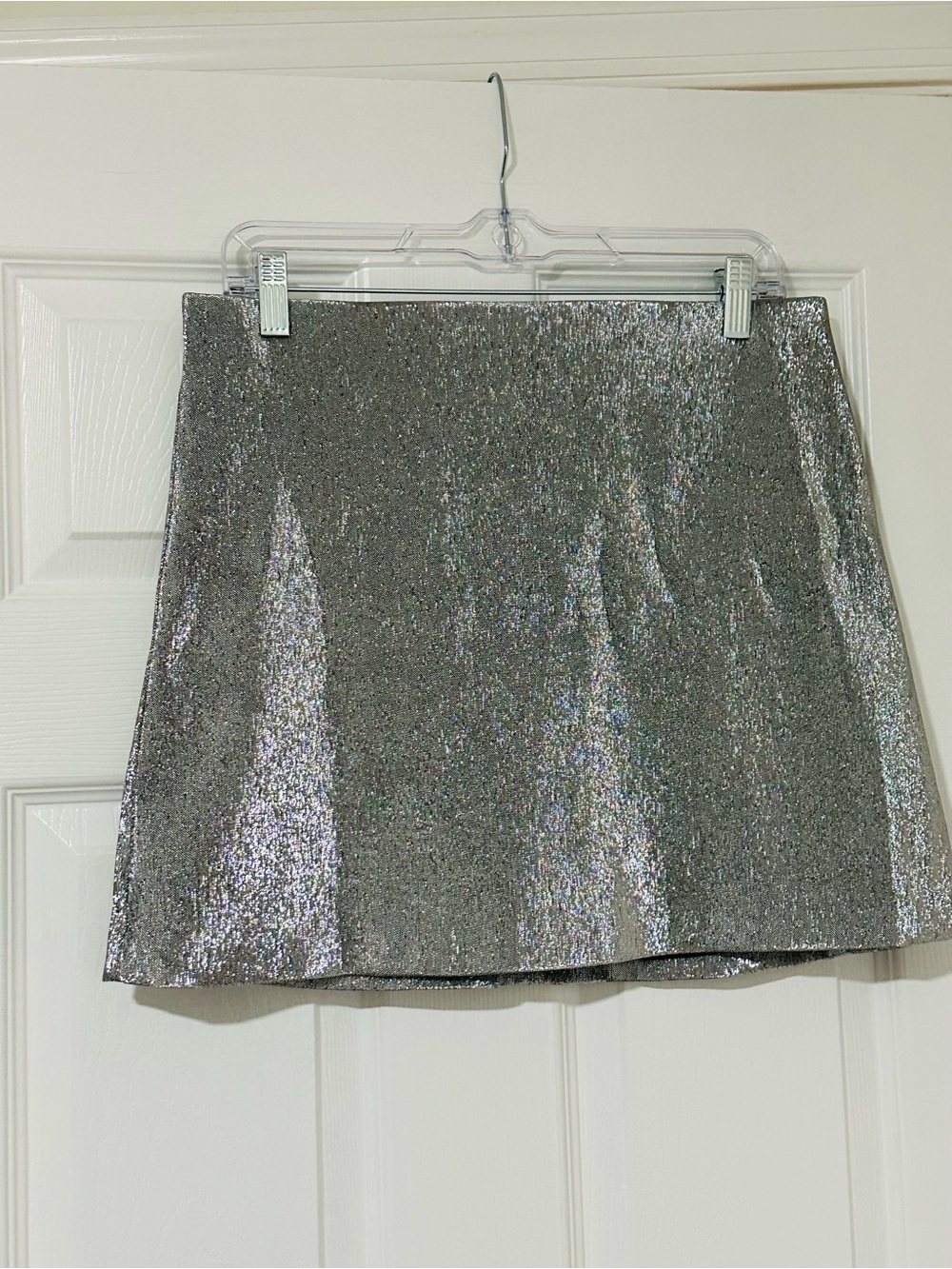Metallic Silver Women's Mini Skirt